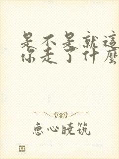 是不是就这样让你走了什么歌