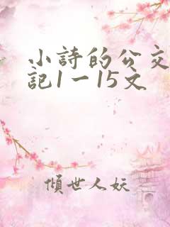 小诗的公交车日记1一15文