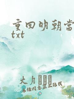 重回明朝当皇帝txt