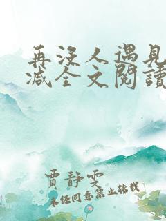 再没人遇见无删减全文阅读