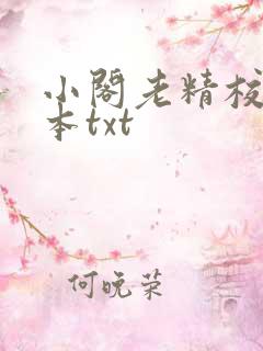 小阁老精校版全本txt