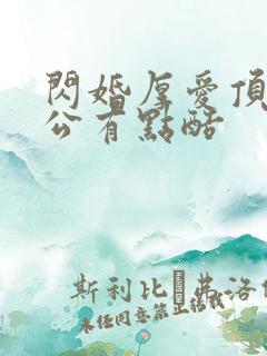 闪婚厚爱顶级老公有点酷