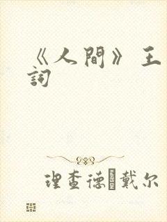 《人间》王菲歌词