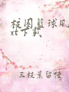 校园篮球风云txt下载