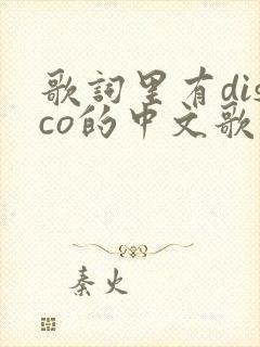 歌词里有disco的中文歌曲