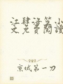 江肆洛笙小说全文免费阅读无弹窗