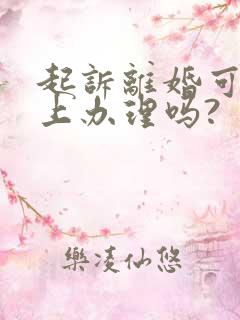 起诉离婚可以网上办理吗?