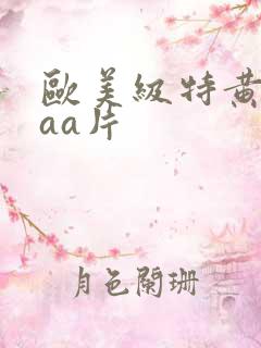 欧美级特黄aaaa片
