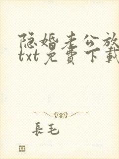 隐婚老公放肆宠txt免费下载