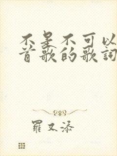 不是不可以是哪首歌的歌词
