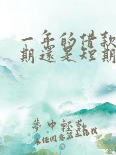 一年的借款是长期还是短期