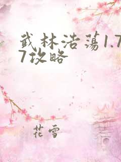 武林浩荡1.77攻略