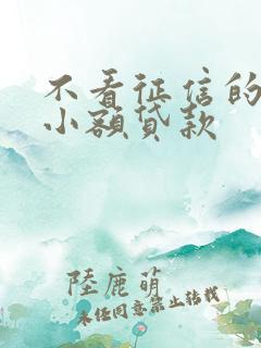 不看征信的短期小额贷款