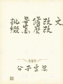 批量修改文件后缀怎么改