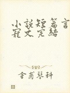 小说短篇言情甜宠文完结