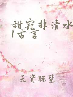 甜宠非清水1v1古言