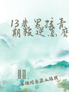 13岁男孩青春期叛逆怎么办