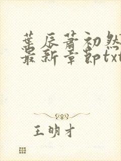 叶辰萧初然免费最新章节txt