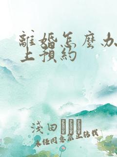 离婚怎么办理网上预约