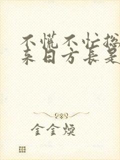 不慌不忙总以为来日方长是哪首歌的歌词