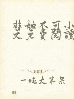 非她不可小说全文免费阅读无弹窗