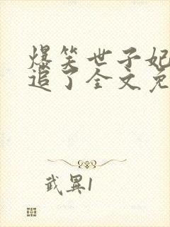 爆笑世子妃爷别追了全文免费阅读