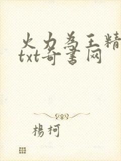 火力为王精校版txt奇书网