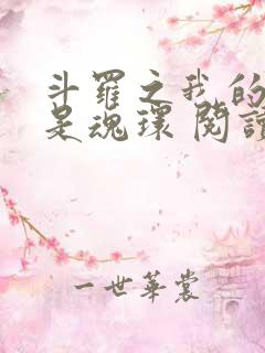 斗罗之我的武魂是魂环 阅读