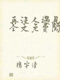 再没人遇见小说全文免费阅读