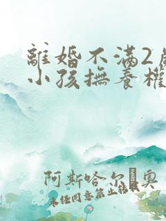 离婚不满2岁的小孩抚养权归谁