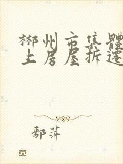 郴州市集体土地上房屋拆迁补偿安置办法