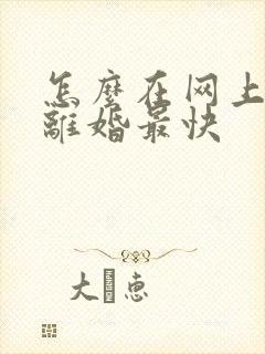 怎么在网上申请离婚最快