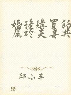 婚后购买的房子属于夫妻共同财产吗