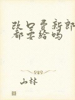 改口费新郎新娘都要给吗