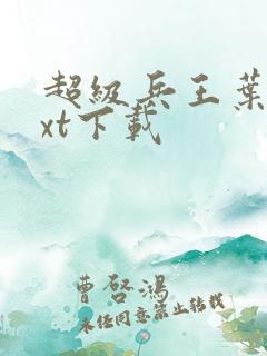 超级兵王叶谦txt下载