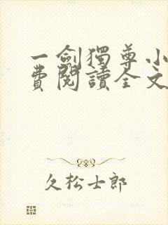 一剑独尊小说免费阅读全文无窗口