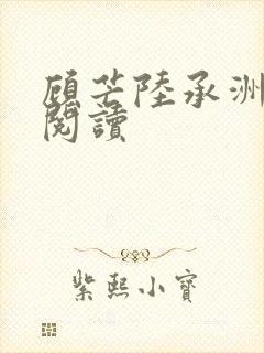 顾芒陆承洲全本阅读