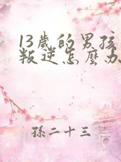 13岁的男孩子叛逆怎么办