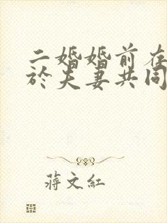 二婚婚前存款属于夫妻共同财产吗