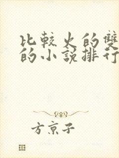 比较火的双男主的小说排行榜