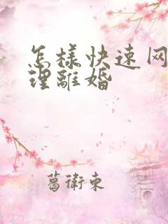 怎样快速网上办理离婚