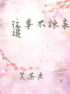 往事不谏来日可追