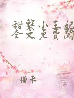 甜系小王妃小说全文免费阅读