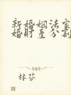 新婚姻法家暴离婚财产分割