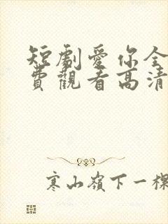 短剧爱你全集免费观看高清