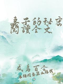 妻子的秘密小说阅读全文
