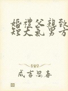 婚礼父亲致辞简短大气男方