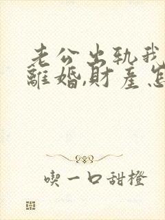 老公出轨我提出离婚,财产怎么分割