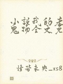 小说我的老公是鬼物全文免费阅读