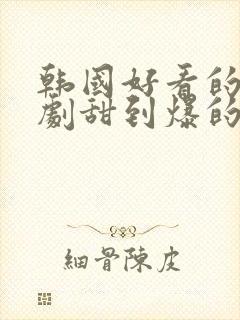 韩国好看的爱情剧甜到爆的电视剧